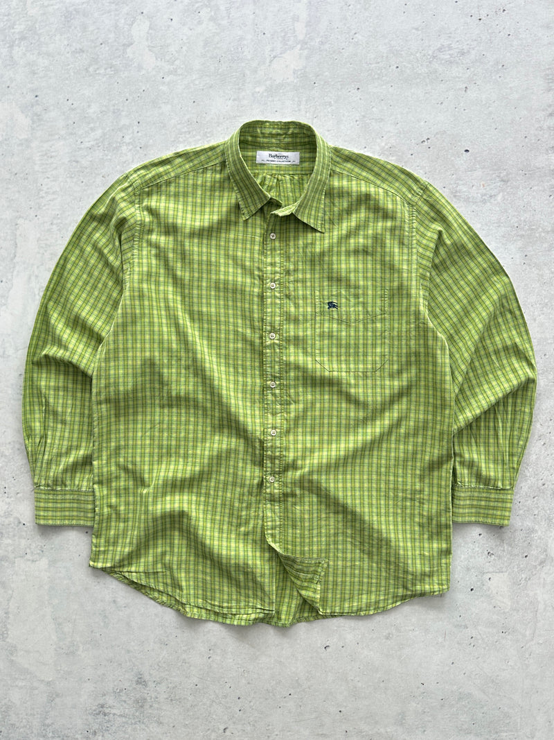 90's Burberry Checked Long Sleeve Flannel Shirt (XL)