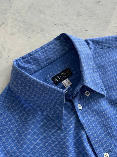 00's Armani Jeans Checked Long Sleeve Shirt (L)