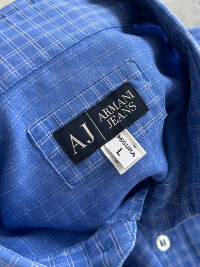 00's Armani Jeans Checked Long Sleeve Shirt (L)