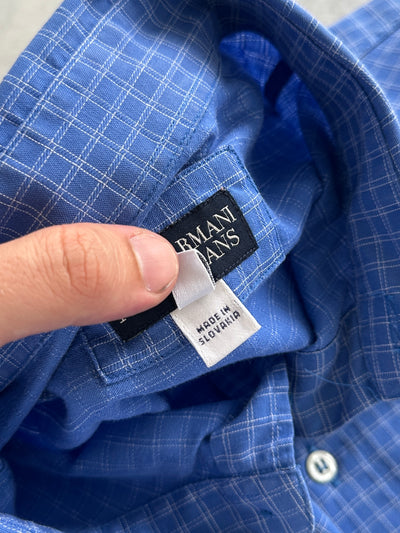 00's Armani Jeans Checked Long Sleeve Shirt (L)