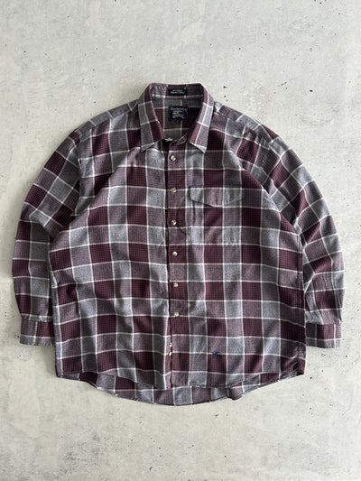Burberry Plaid Long Sleeve Shirt (XL)