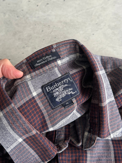 Burberry Plaid Long Sleeve Shirt (XL)