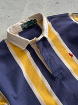 90's Ralph Lauren Vertical Stripe Heavyweight Rugby Shirt (L)