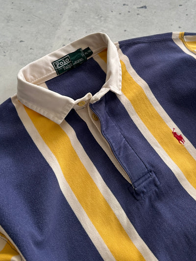 90's Ralph Lauren Vertical Stripe Heavyweight Rugby Shirt (L)