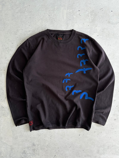 Evisu Appliqué Gull Wing Long Sleeve T Shirt (M)