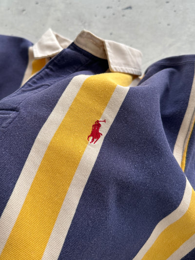 90's Ralph Lauren Vertical Stripe Heavyweight Rugby Shirt (L)