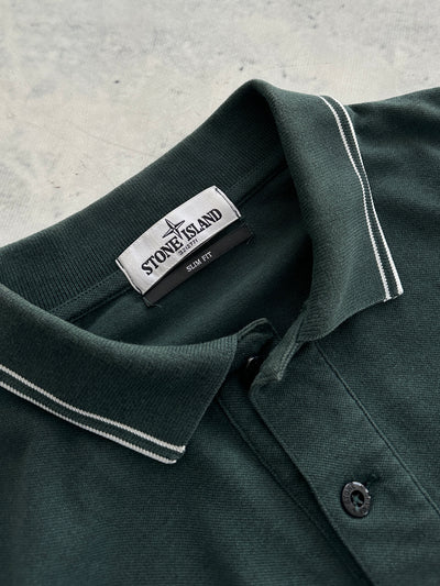 AW/12 Stone Island Patch Logo Long Sleeve Polo Shirt (XL)