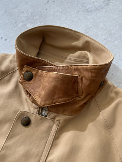 90's Ralph Lauren suede collar zip up jacket (L)