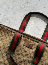 Vintage Gucci monogram canvas / leather handbag (one size)