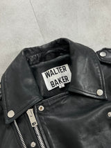 Walter Baker zip up leather biker jacket (Women's S)