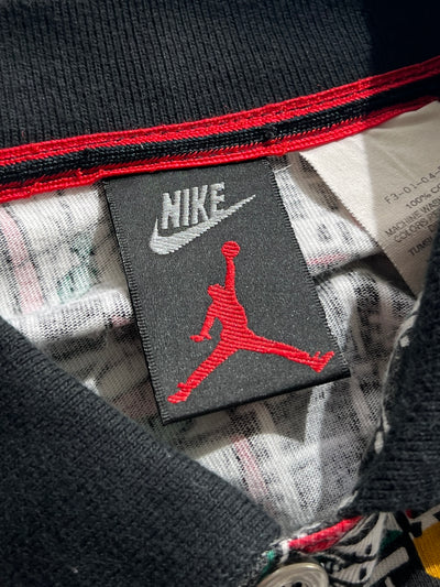 90's Nike Air Jordan abstract long sleeve polo (S)