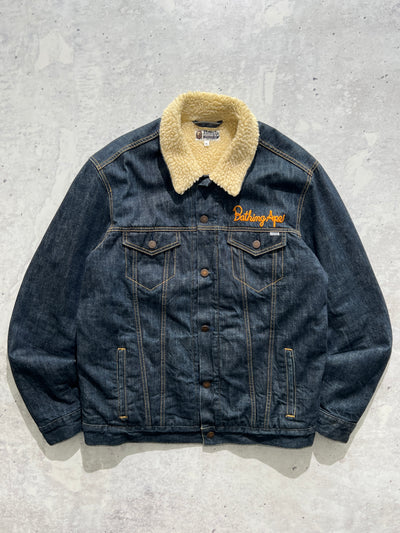 00's Bape sherpa denim trucker jacket (L)